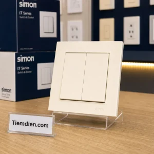 Công tắc đôi Simon i7 (trắng ngà)