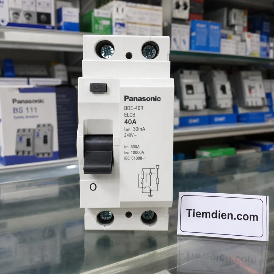 ELCB Panasonic 2P 40A 30mA — Chống giật gia đình