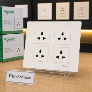 Ổ cắm bốn 3 chấu Schneider Concept