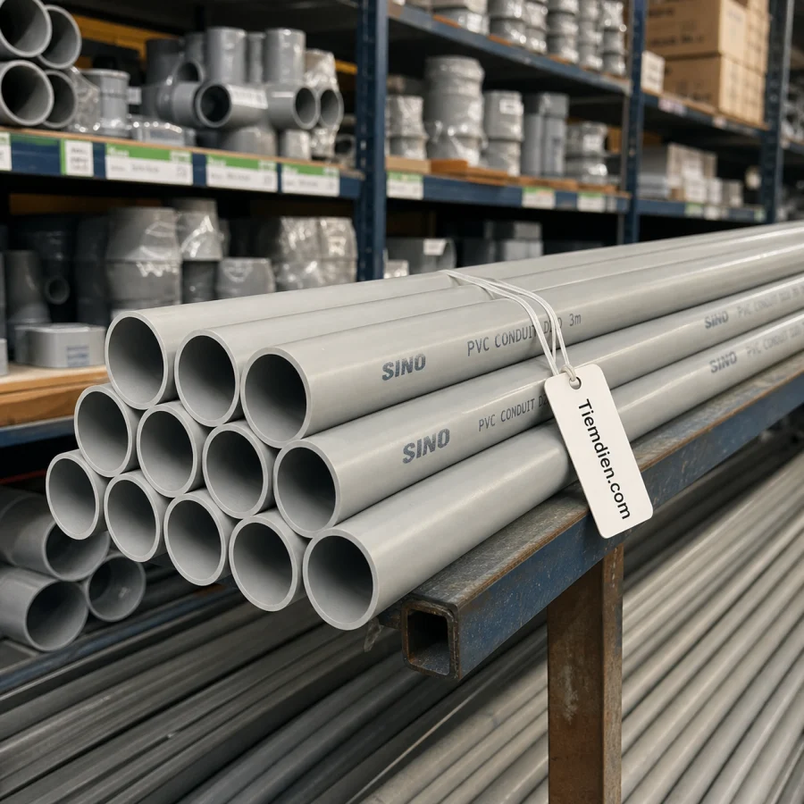 Ống luồn dây điện cứng PVC SINO Ø20mm (bó 3m)