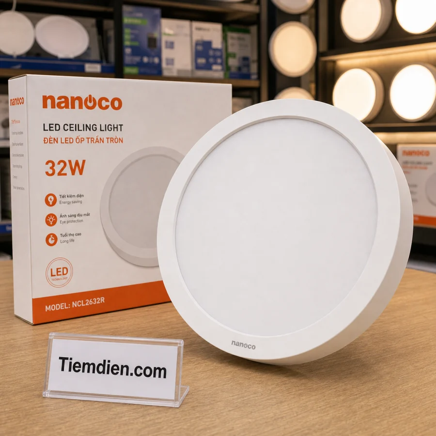 Đèn LED Ốp Trần Tròn Nanoco 32W