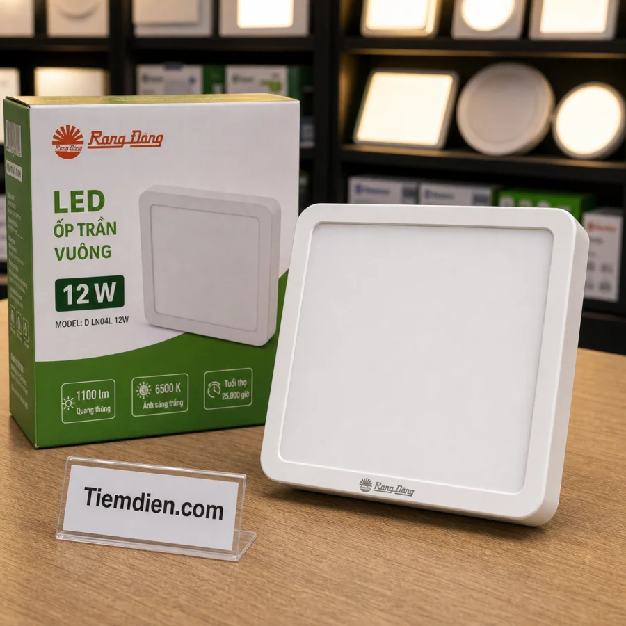Đèn LED Ốp Trần Vuông Rạng Đông 12W