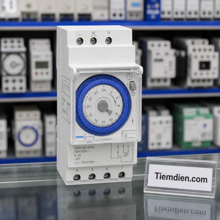 Bộ định thời Timer đồng hồ hẹn giờ 24h (ray DIN)